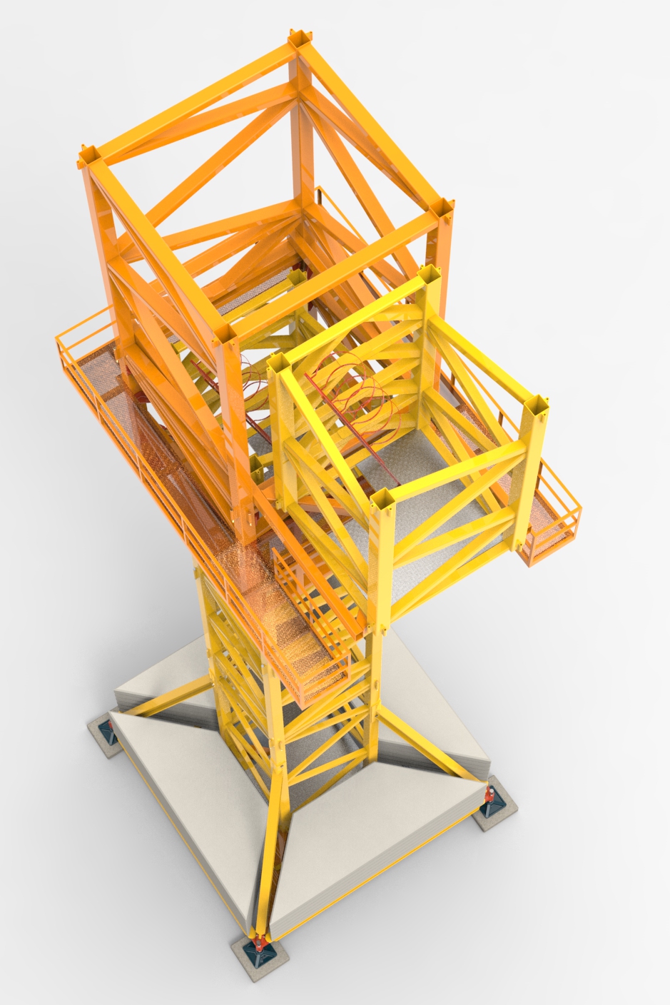 塔式起重机基座部分3D数模图纸 STEP IGS格式